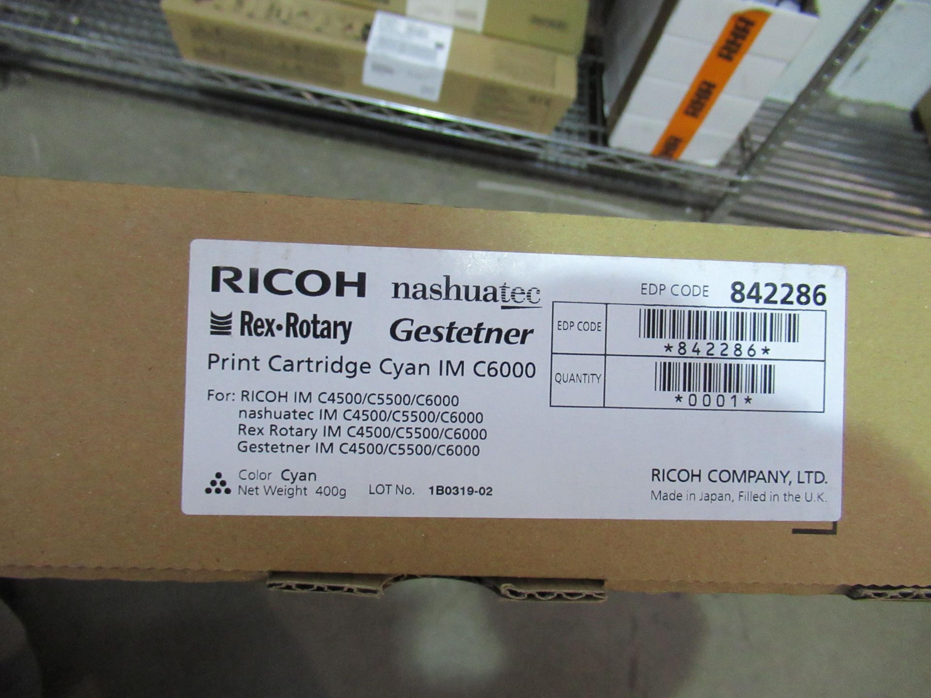 4x boxes of Ricoh A4 paper, qty of tachograph printing rolls and 4x Ricoh printing cartridges - Image 7 of 10