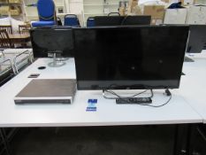 JVC 32" LED LT-32C460 television and Hikvision console (no console cables)