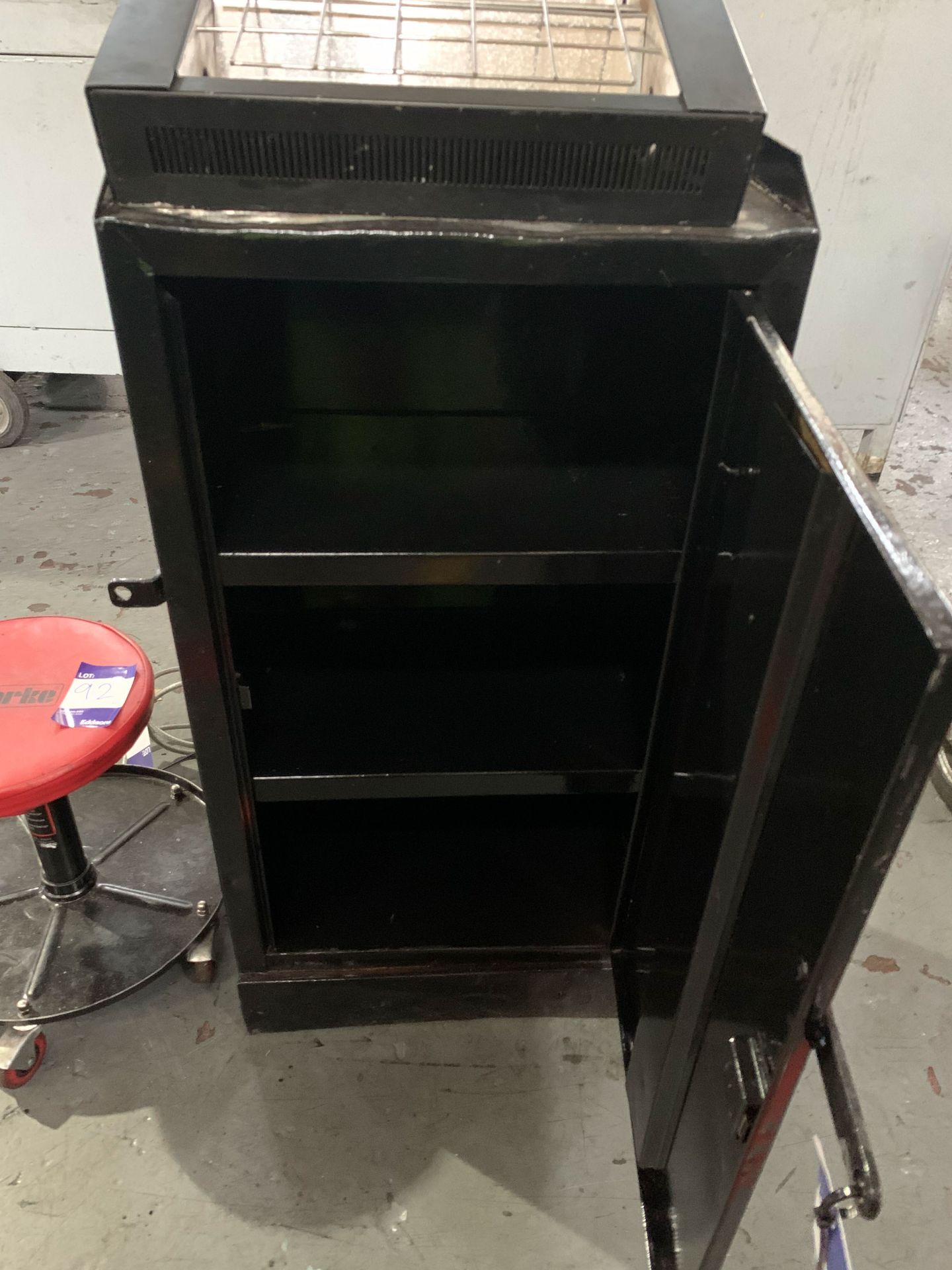 Clarke Mobile Stool with Steel Tool Cabinet and Heater. - Image 2 of 4