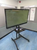 LG 50" TV on Mobile Stand with remote control