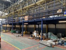 A Steel Mezzanine Floor, approx 25m x 6.3m.