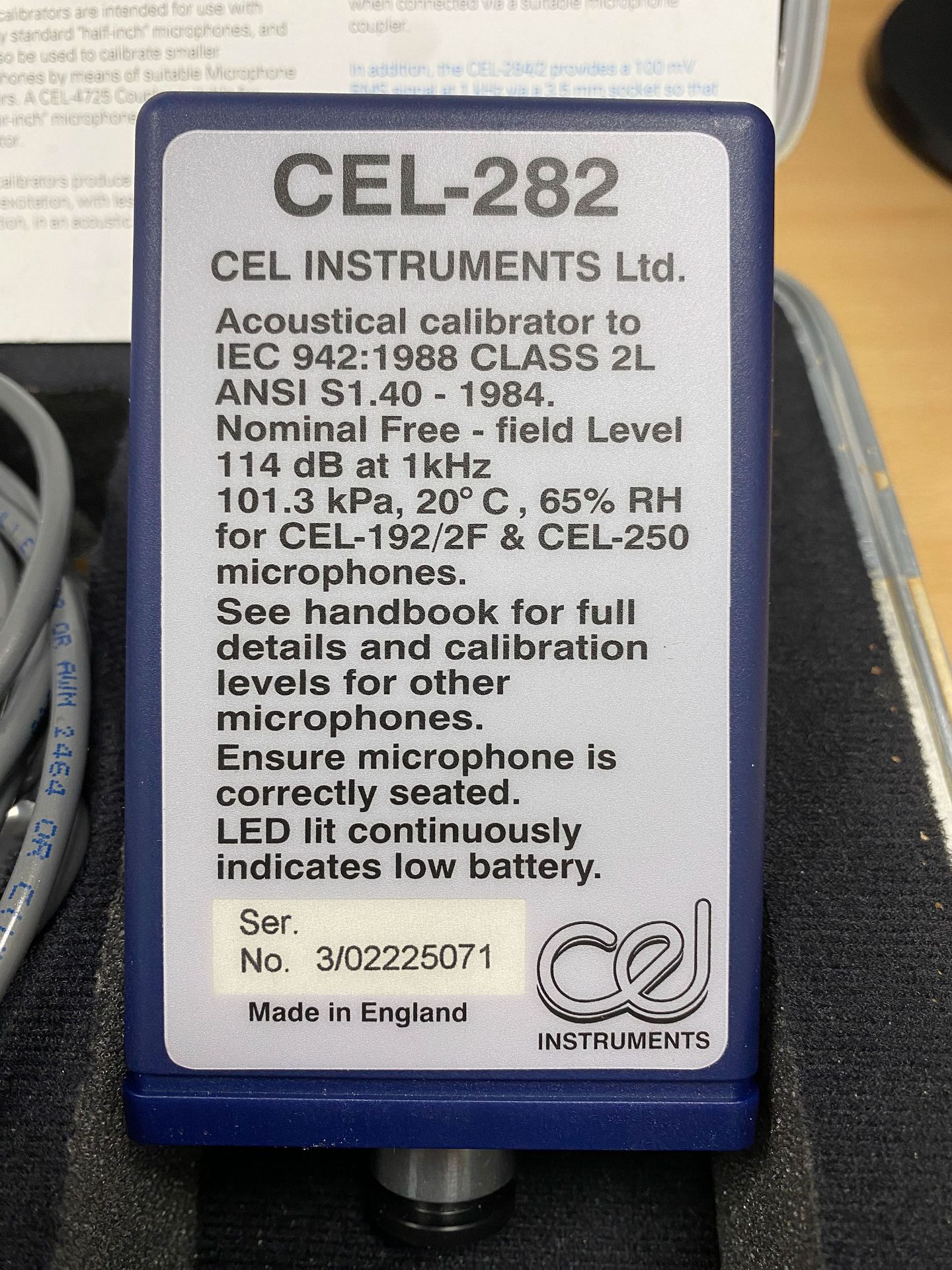 Circus Research Model CR:162C Clas 2 Integrating Sound Level Meter & a CEL 282 Acoustical Calibrator - Image 11 of 12