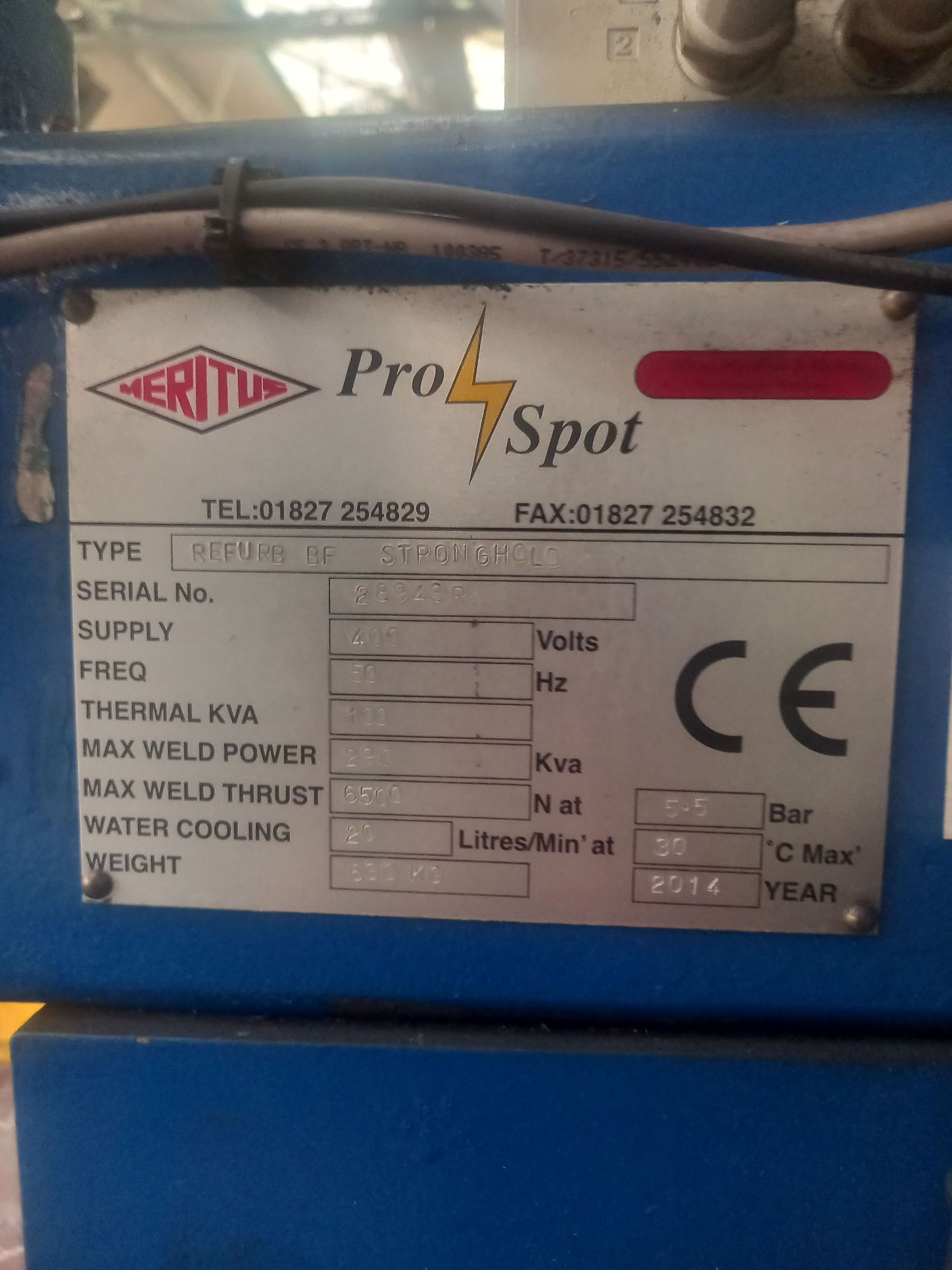 Pro Spot BF Stronghold 290kVA Spot Welder, Serial No: 28943R (2014) (9160) - Bild 5 aus 5