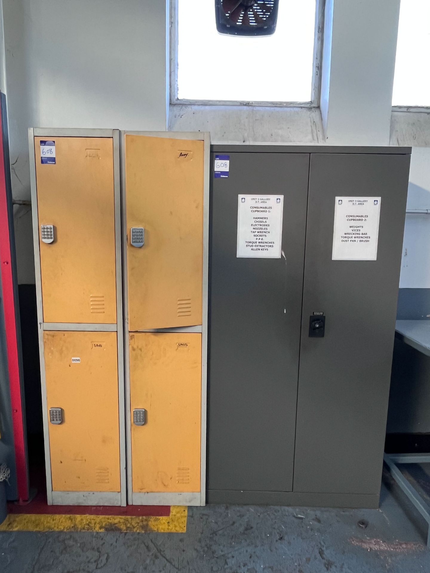 Sealy Consumables Cabinet and 2x Two-Door Lockers