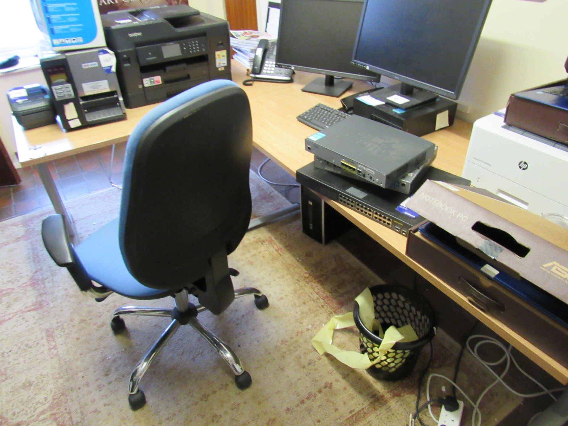 2 light oak effect desks