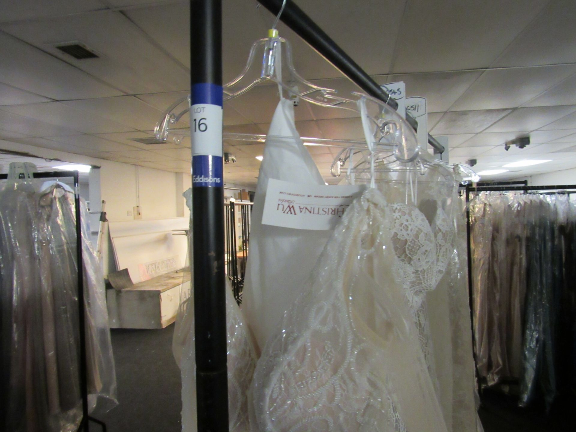 4 various bridal gowns to rail - Image 3 of 3