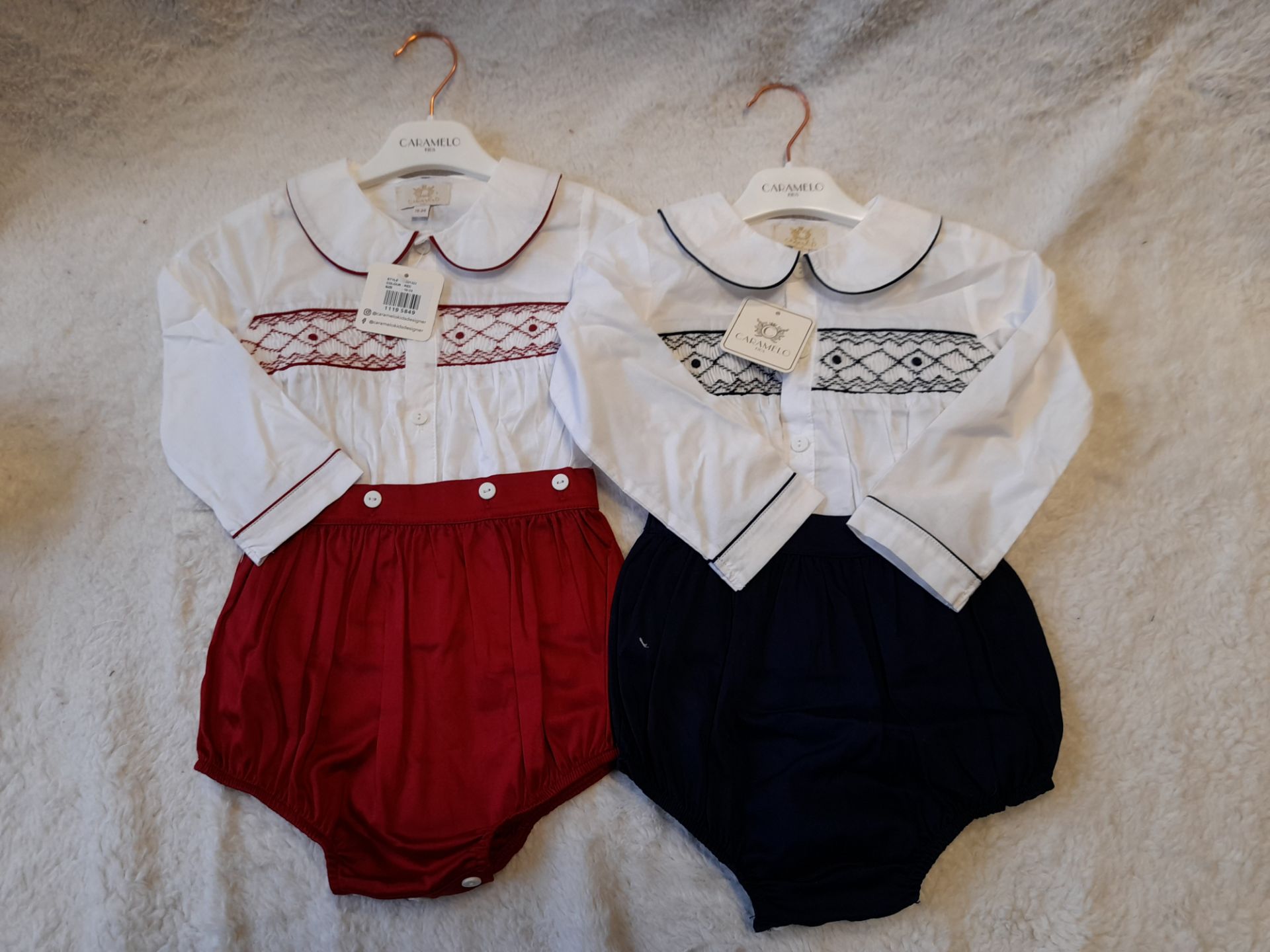 2 x Caramelo Kids Shirt/ Romper, Navy & Red, both - Image 2 of 4