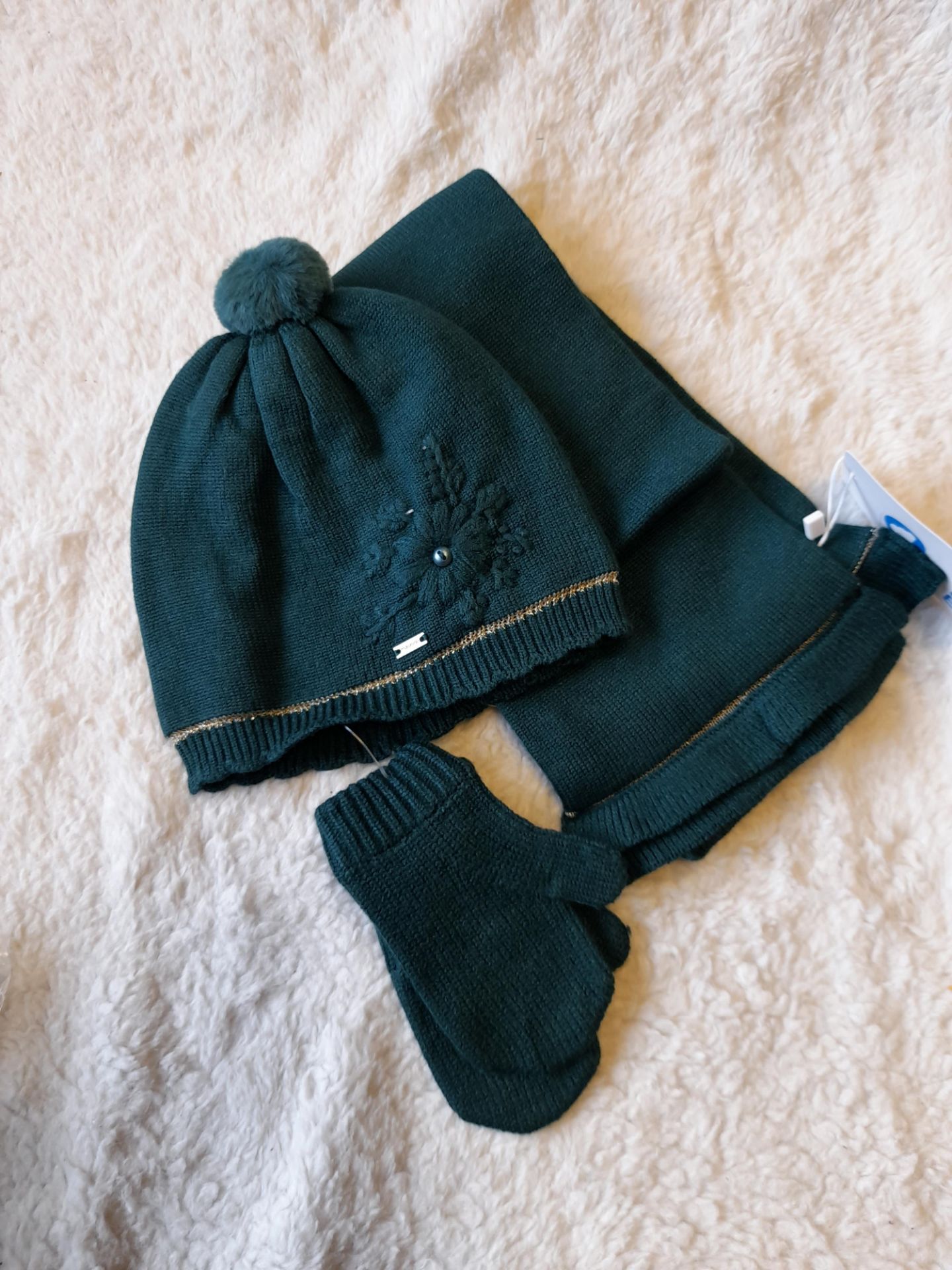 5 x Mayoral Bottle Green Hat, Mitten & Scarf sets,