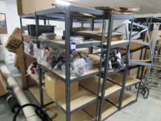 6 various metal storage shelves