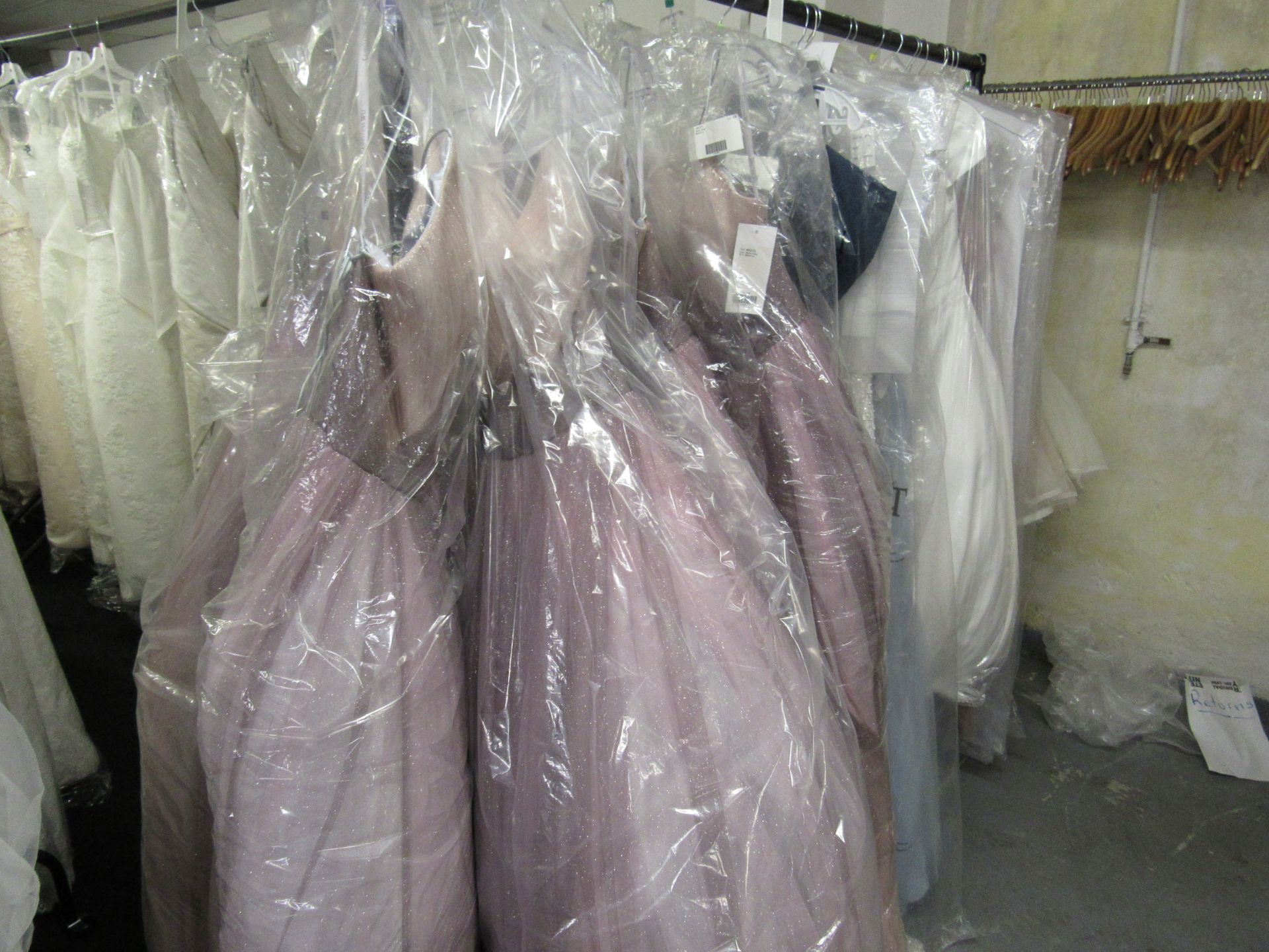 24 various bridal gowns and dresses to rail includ