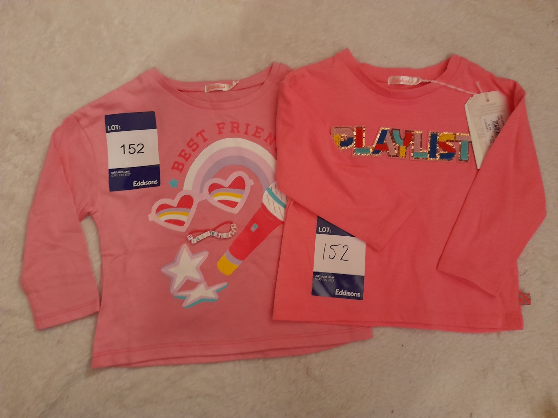 2 x Billieblush log sleeved t-shirts, age 2 years