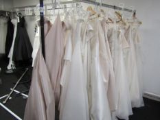 13 various bridal gowns to rail