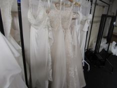 6 various bridal gowns to rail