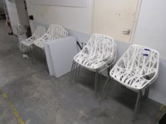 12 stencil design plastic and chrome effect chairs