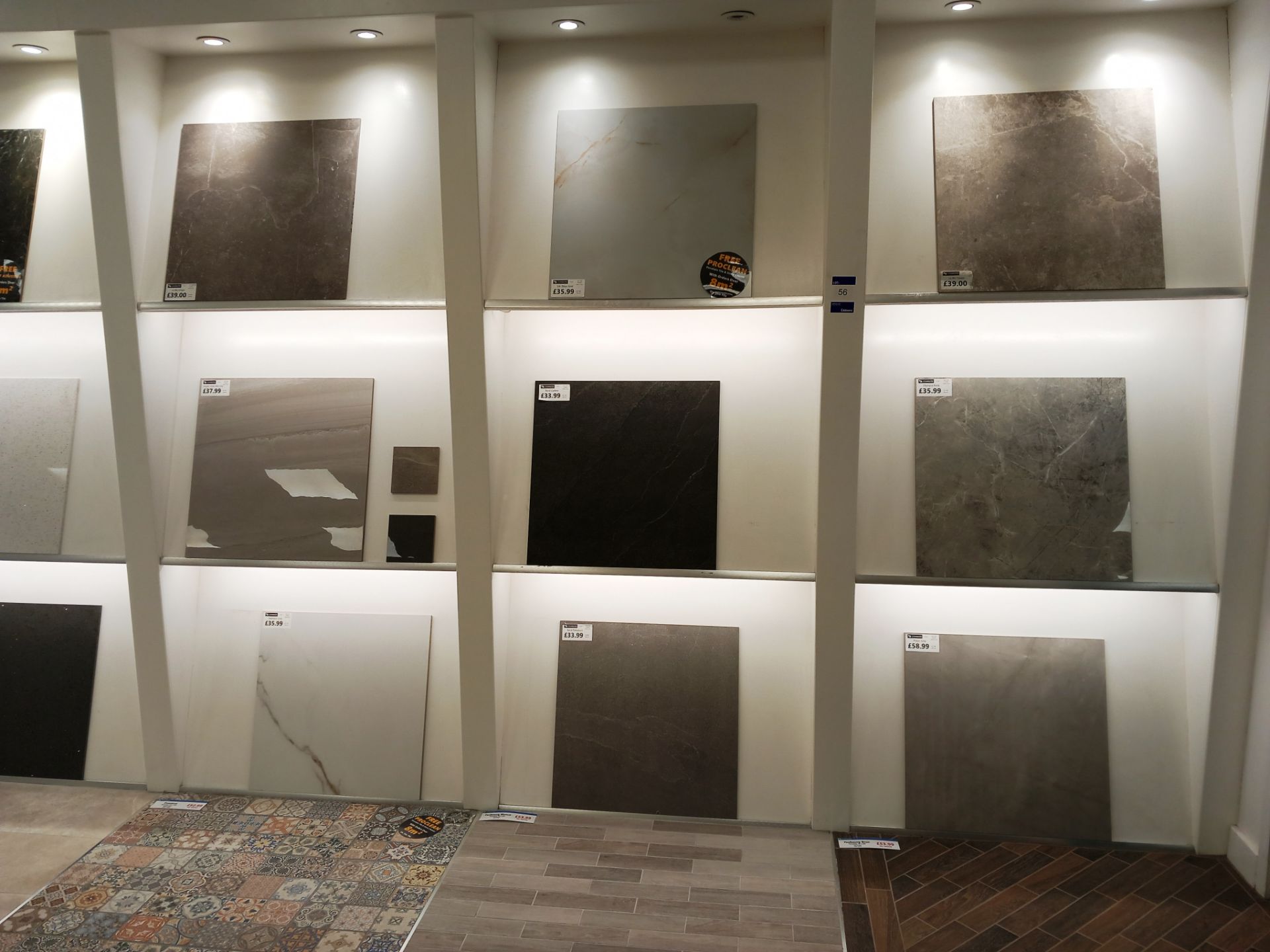 Approx. 20 x various tile samples to wall - Image 2 of 4