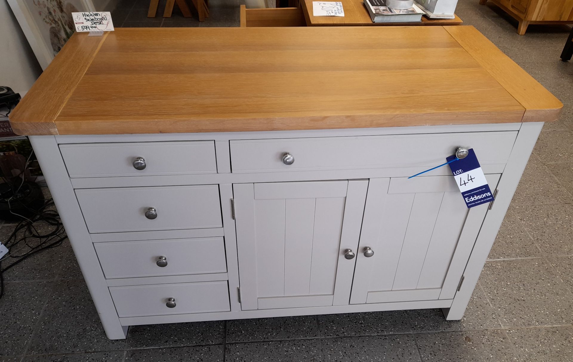 Light grey hidden sideboard desk Approx. 1200mm (h) x 550mm (d) x 800mm (h)