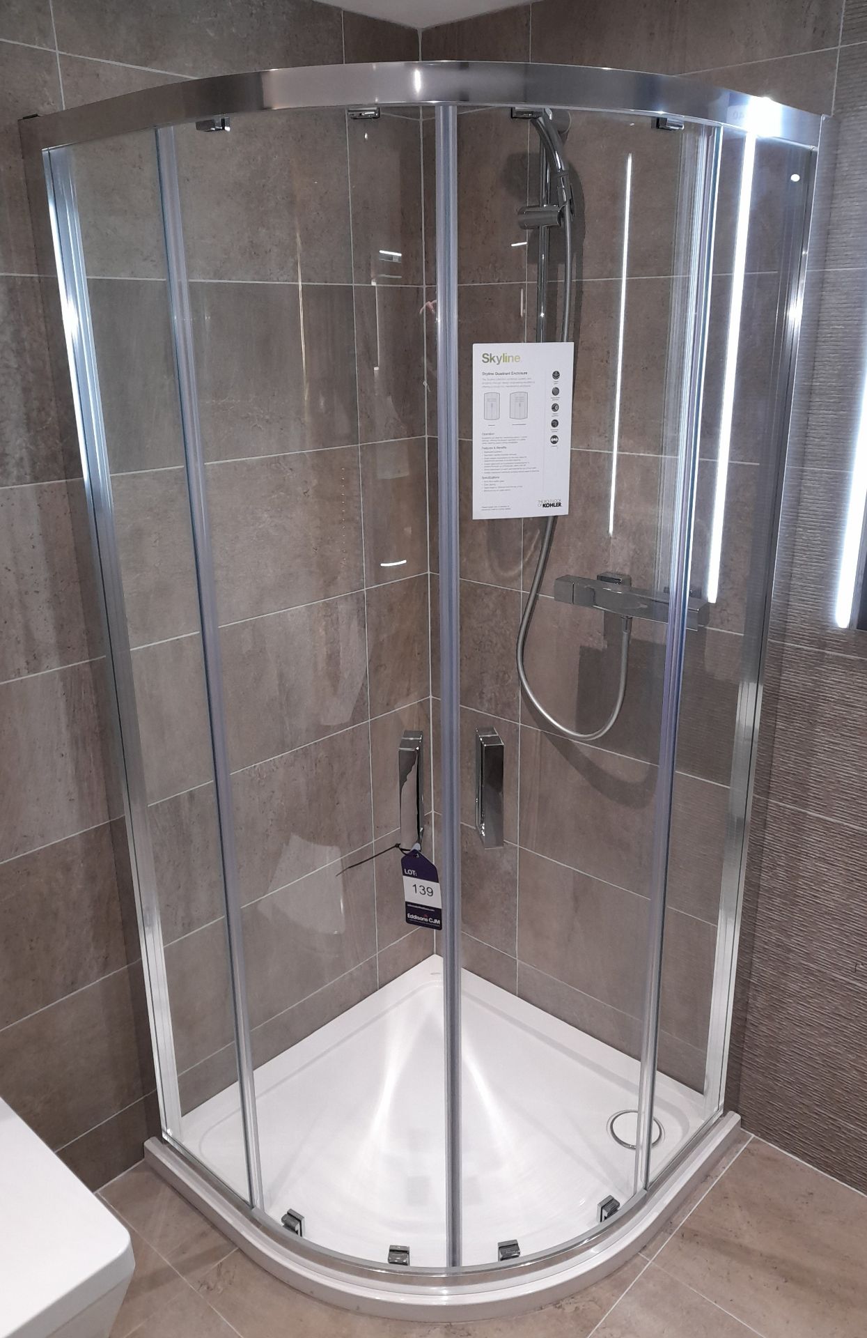 Kohler Skyline quadrant shower enclosure with tray and fittings ...