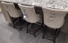 3 x Upholstered breakfast bar stools