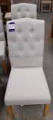 2 x grey fabric button backed dining chairs
