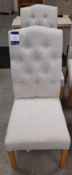 2 x grey fabric button backed dining chairs