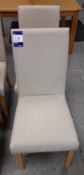 2 x Light cream/grey fabric dining chairs