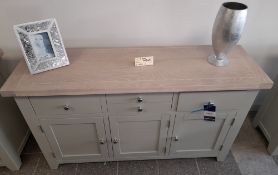 Wooden two tone 3 door 3 drawer sideboard unit App