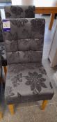 2 x Dark grey floral effect fabric dining chairs
