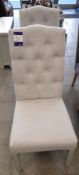 2 x grey fabric button hole effect dining chairs