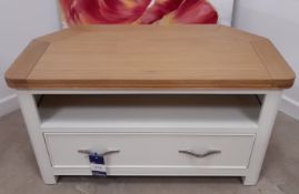 Wooden two tone tv corner unit Approx. 1020mm (w)