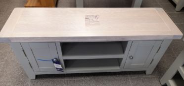 Wooden two tone tv unit Approx. 1200mm (w) x 370mm