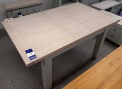 Light grey topped wooden extending dining table Ap
