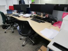 4 beech effect office desks