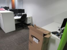 3 white office desks
