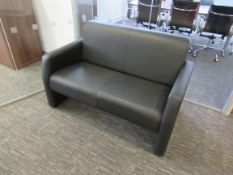 2 seat leather effect reception seat