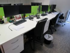 4 white office desks