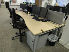 4 beech effect office desks
