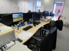 6 beech effect office desks