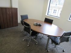 Oval meeting table with 4 eames style meeting chai