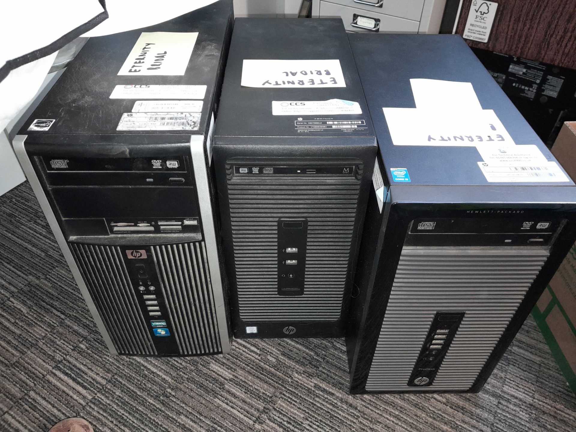 HP ProDesk 400G1 MT PC, HP 280 G2MT Business PC and HP Compaq 6005 Pro Microtower PC, No Hard - Image 2 of 2