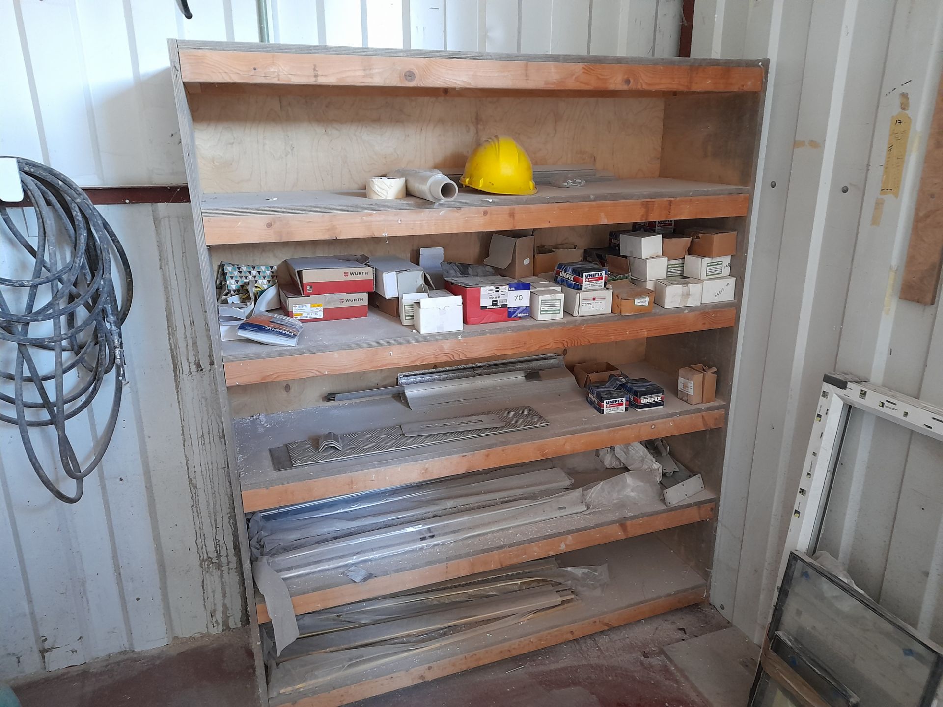 5 shelf Wooden Storage Unit with contents as lotte