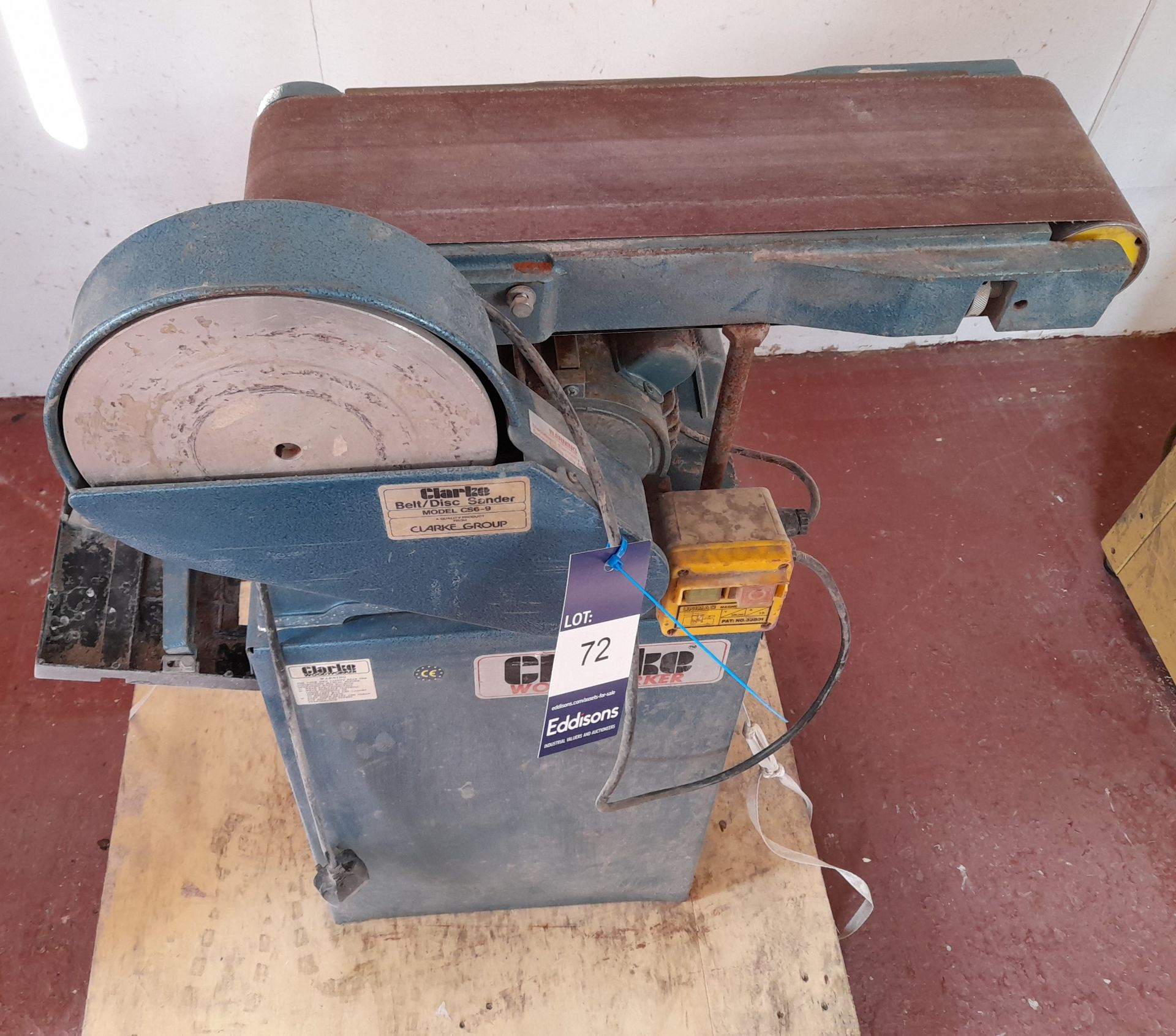 Clarke CS6-9 belt disc sander, 240V - Image 3 of 3