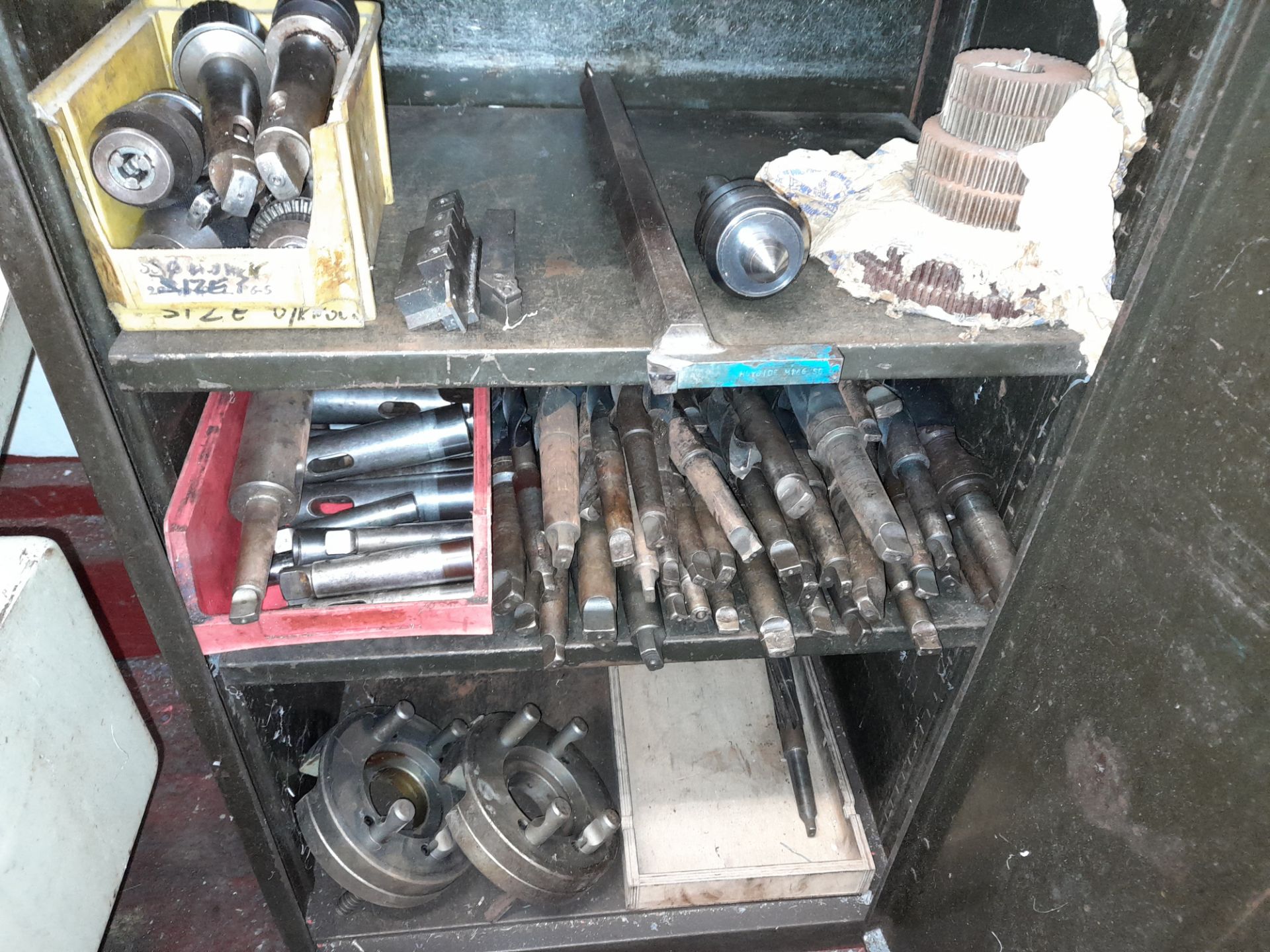 Steel cupboard and contents comprising taps, drill - Image 5 of 6