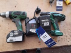 2 : Hitachi cordless drills with charger as lotted