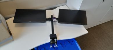 2x Dell P2219H flat panel monitor and New Star full motion height adjustable dual desk mount (