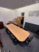 Beech effect executive boardroom table 3400mm x 12