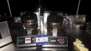 2 x Colorato CLWM-12DT1 stainless steel commercial countertop waffle makers (Spares & Repairs –