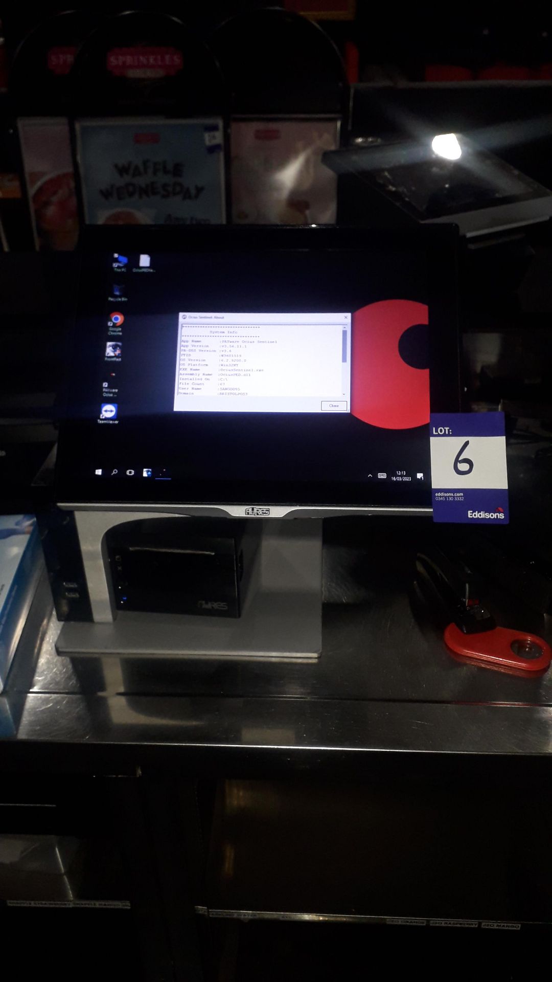 Aures Epos System with Aures double sided touch screen, Aures ODP333 receipt printer, Serial