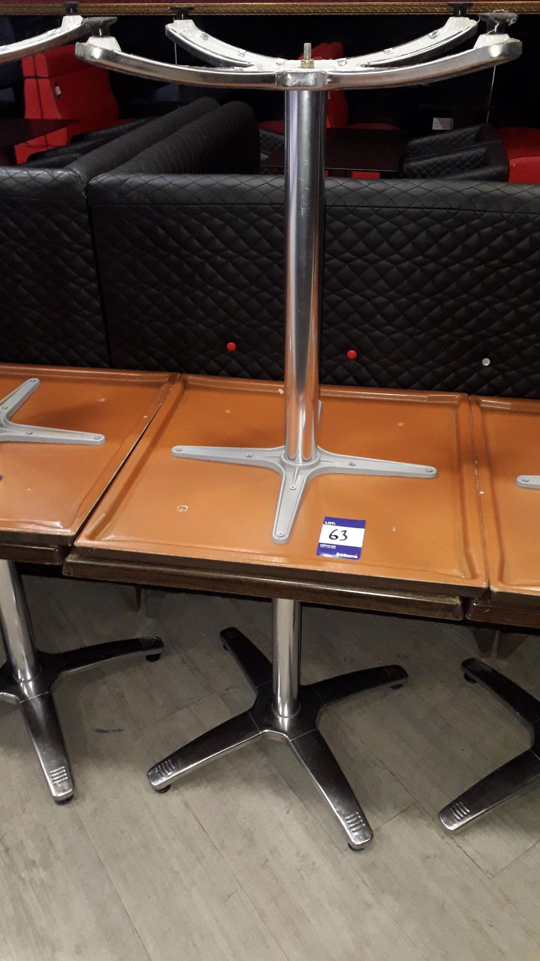 2 x dining/bistro tables on chrome pedestal 600mm - Image 3 of 3