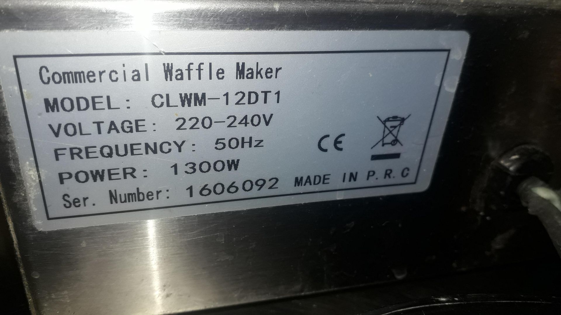 2 x Colorato CLWM-12DT1 stainless steel commercial countertop waffle makers (Spares & Repairs – - Image 2 of 3