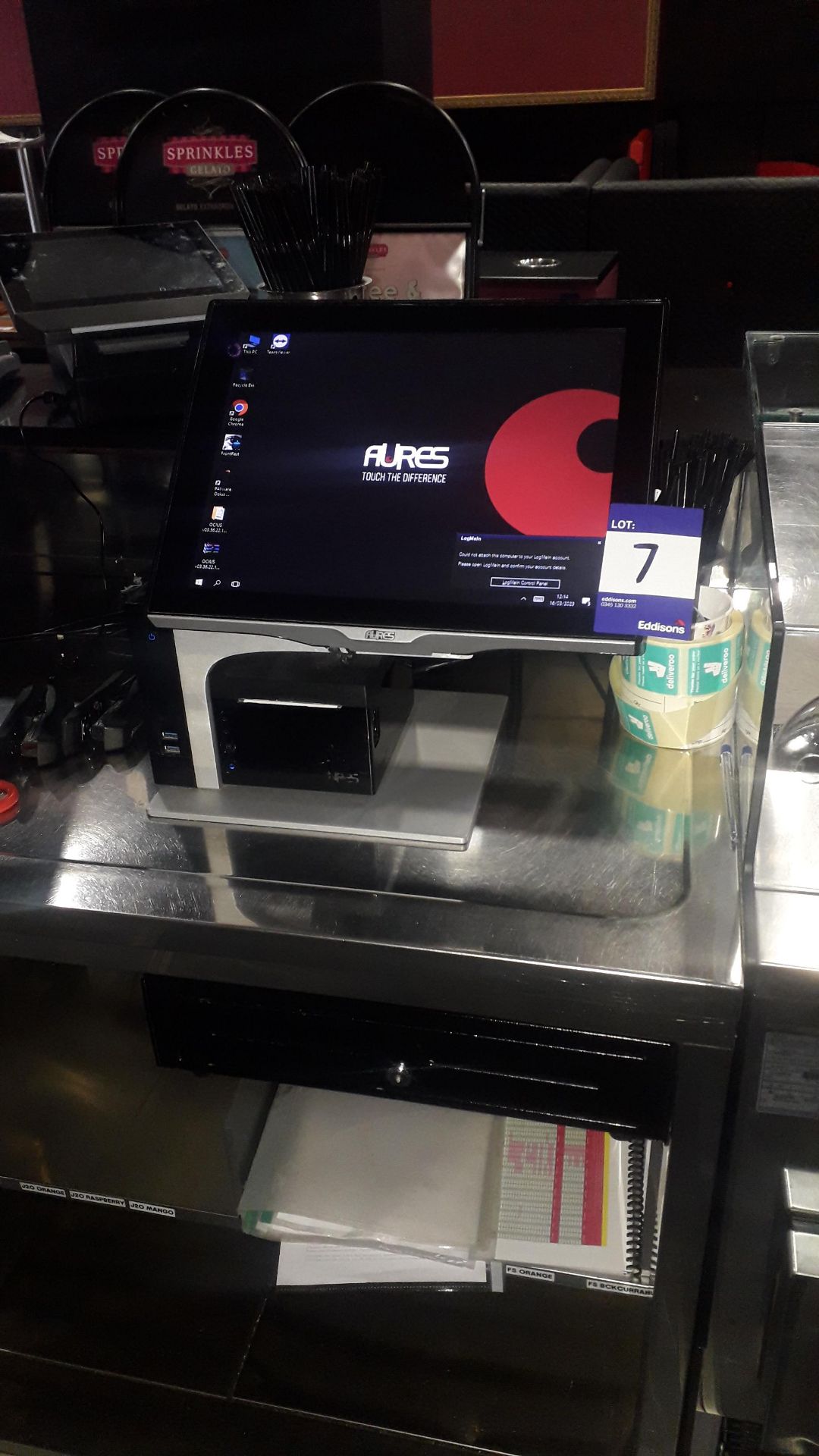 Aures Epos System with Aures double sided touch screen, Aures ODP333 receipt printer, Serial